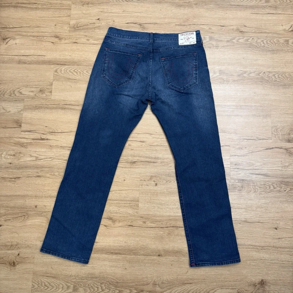 True Religion Ricky Relaxed Straight Darker Men's Denim Jeans Size 36X34